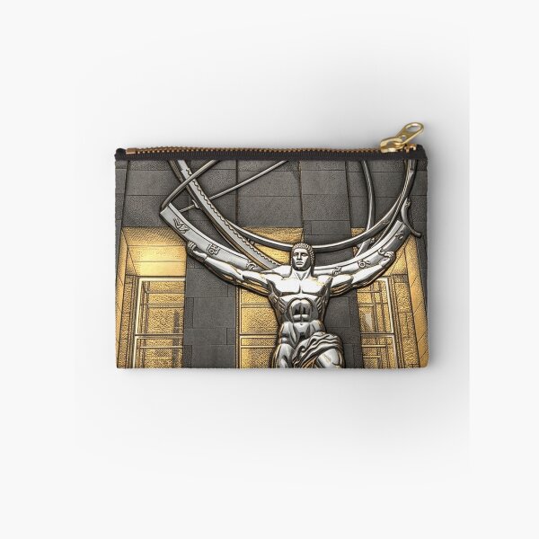 Item preview, Atlas in Gold & Steel: Etched Rockefeller Center Lithograph designed and sold by CleverCulture.