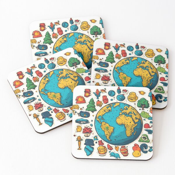Item preview, Colorful World Travel Sticker Collage  designed and sold by Shivamartwark.