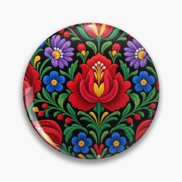 Item preview, Nordic Floral Ornament Scandinavian Folk Embroidery Pattern designed and sold by BrainCurves.
