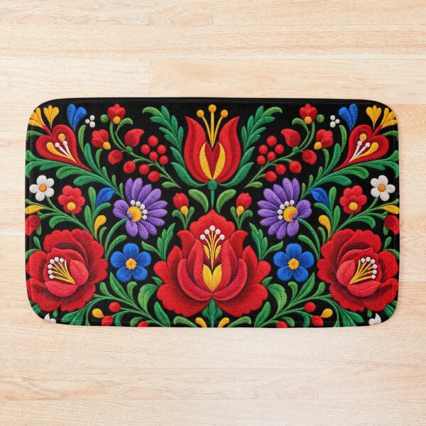Item preview, Nordic Floral Ornament Scandinavian Folk Embroidery Pattern designed and sold by BrainCurves.