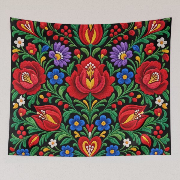 Item preview, Nordic Floral Ornament Scandinavian Folk Embroidery Pattern designed and sold by BrainCurves.