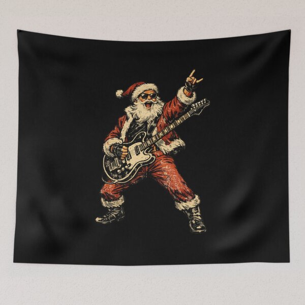 Item preview, Rock Santa Claus Electric Guitar Vintage 1950s Christmas Funny Art designed and sold by Artycom.