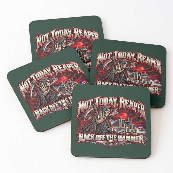 Item preview, Not Today Reaper Back Off The Hammer | Grim Reaper Trucker Art designed and sold by NomadForge.