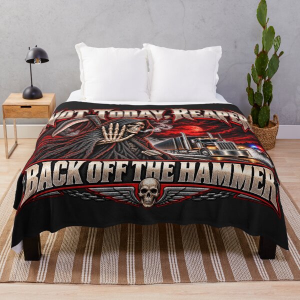 Item preview, Not Today Reaper Back Off The Hammer | Grim Reaper Trucker Art designed and sold by NomadForge.