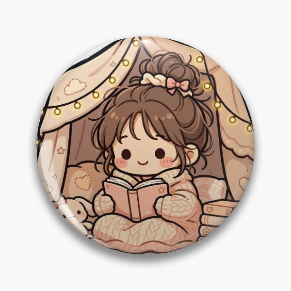 Item preview, Blanket Fort Reading Nook - Cute Girl in Blanket Fort with Fairy Lights - Cozy Book Lover Gift - Book Nook Sticker designed and sold by Cozy Book Club.