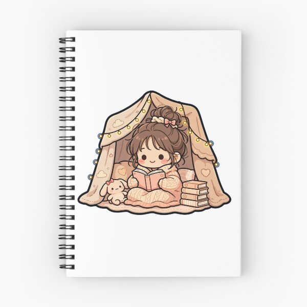Item preview, Blanket Fort Reading Nook - Cute Girl in Blanket Fort with Fairy Lights - Cozy Book Lover Gift - Book Nook Sticker designed and sold by Cozy Book Club.