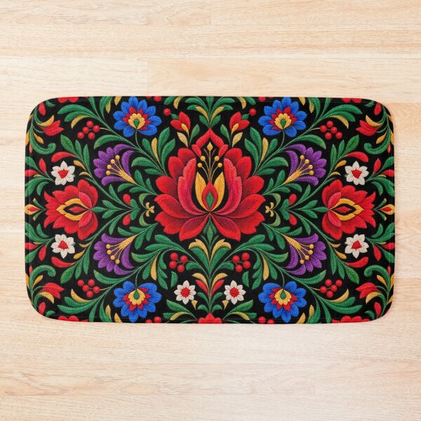 Item preview, Swedish Folk Embroidery Scandinavian Floral Textile Pattern designed and sold by BrainCurves.
