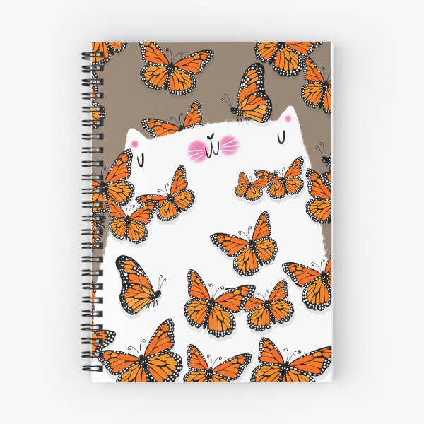 Item preview, White Cat and Monarch Butterflies designed and sold by poket.piktures.