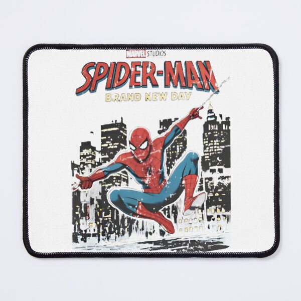 Item preview, Retro Spider Swinging Through the City on a Brand New Day Vintage Style designed and sold by ahmedsamir77.