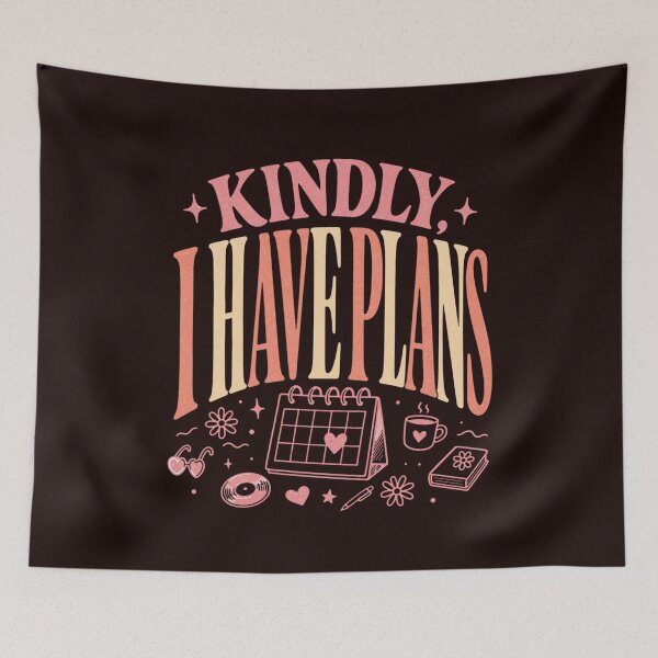 Item preview, Kindly I Have Plans – Funny Retro Homebody Quote designed and sold by ice-apparel.