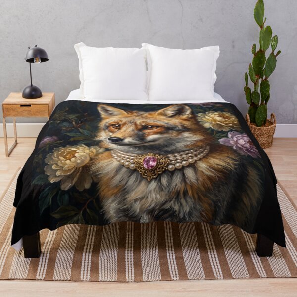 Item preview, Regal Fox Portrait with Pink Gem Brooch designed and sold by Real Beast Art.