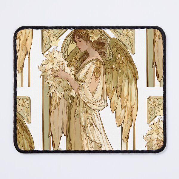 Item preview, Art nouveau Christmas angel card designed and sold by MendaciousMina.