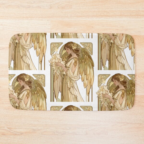 Item preview, Art nouveau Christmas angel card designed and sold by MendaciousMina.