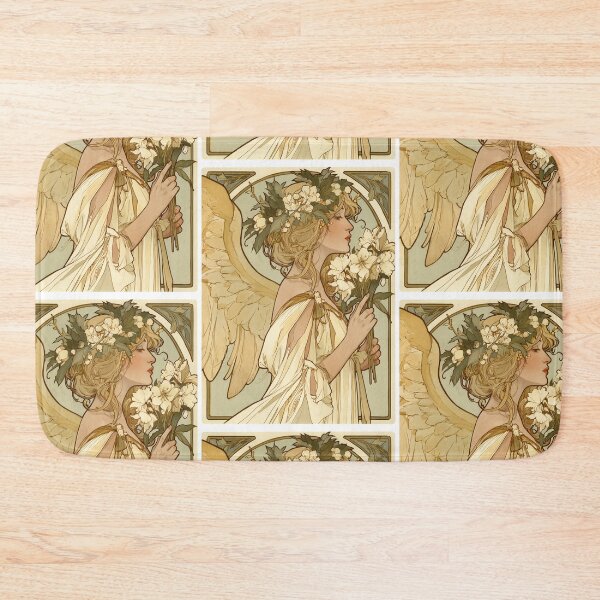 Item preview, Art nouveau Christmas angel card designed and sold by MendaciousMina.