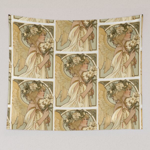 Item preview, Art nouveau Christmas angel card designed and sold by MendaciousMina.