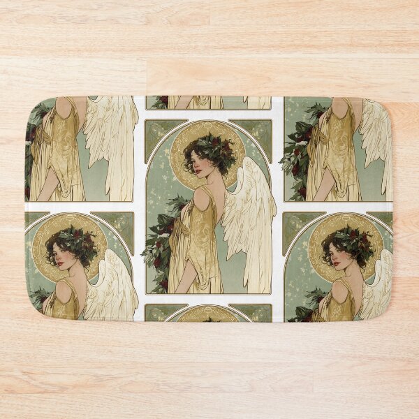 Item preview, Art nouveau Christmas angel card designed and sold by MendaciousMina.