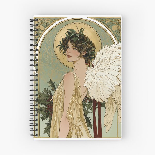 Item preview, Art nouveau Christmas angel card designed and sold by MendaciousMina.