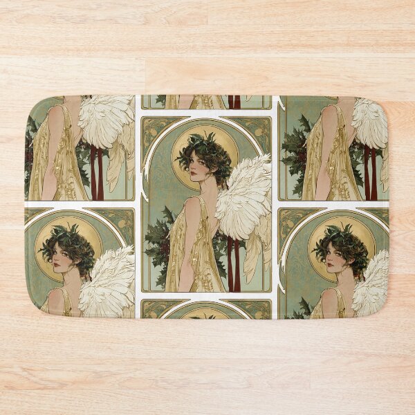 Item preview, Art nouveau Christmas angel card designed and sold by MendaciousMina.