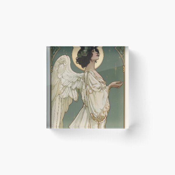 Item preview, Art nouveau Christmas angel card designed and sold by MendaciousMina.