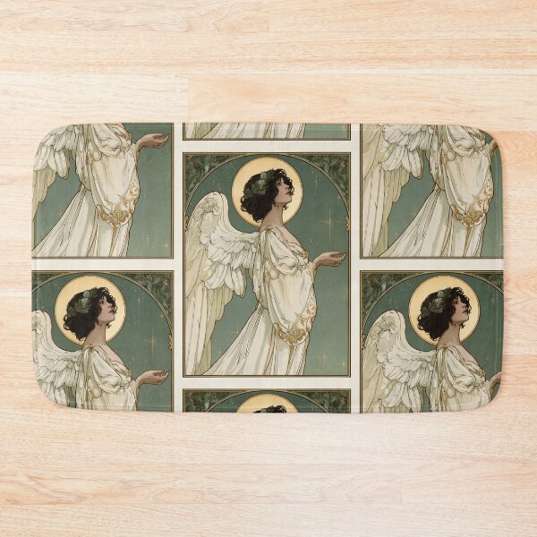 Item preview, Art nouveau Christmas angel card designed and sold by MendaciousMina.