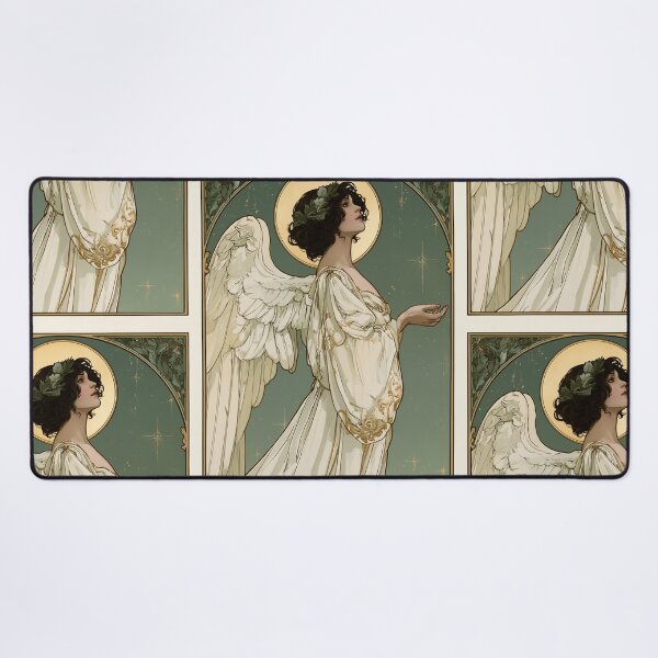Item preview, Art nouveau Christmas angel card designed and sold by MendaciousMina.