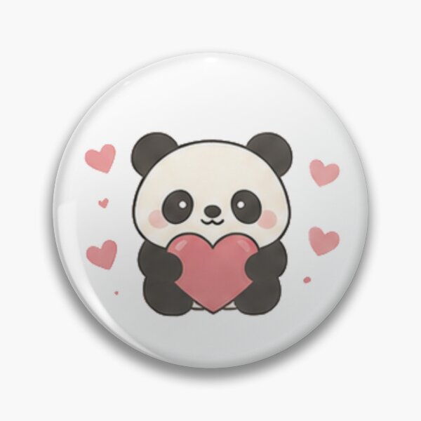Item preview, Cute Baby Panda Holding Heart Aesthetic designed and sold by Rehnair.
