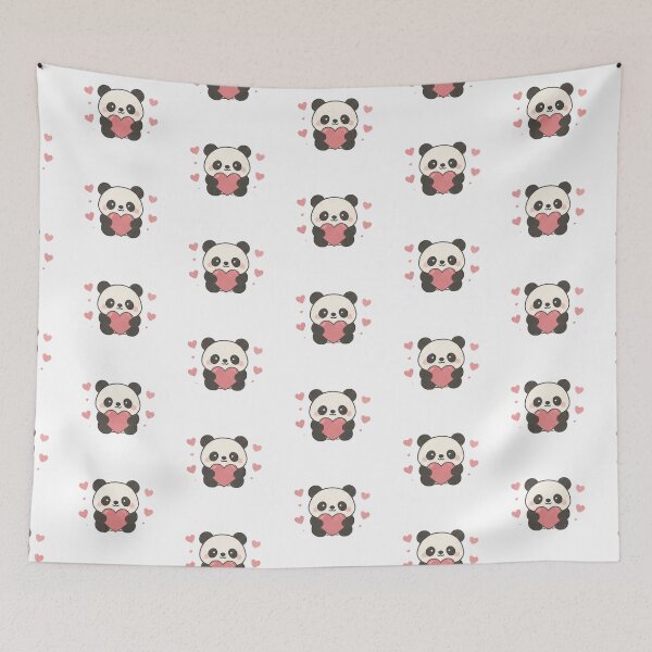 Item preview, Cute Baby Panda Holding Heart Aesthetic designed and sold by Rehnair.