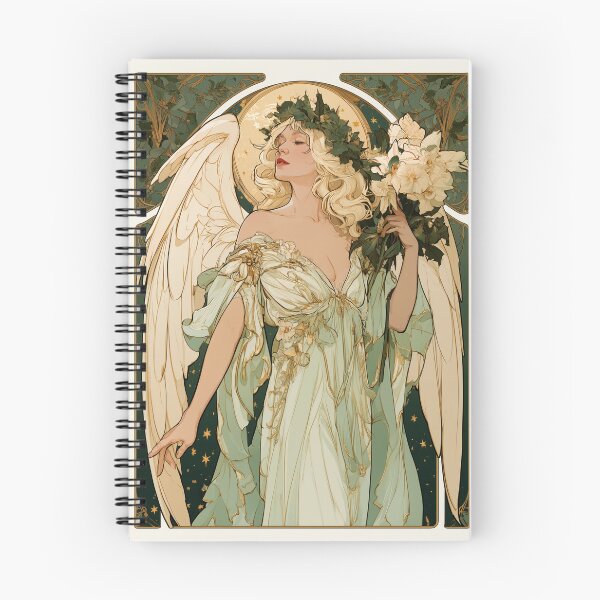Item preview, Art nouveau Christmas angel card designed and sold by MendaciousMina.