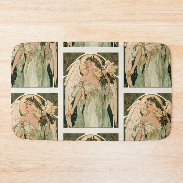 Item preview, Art nouveau Christmas angel card designed and sold by MendaciousMina.