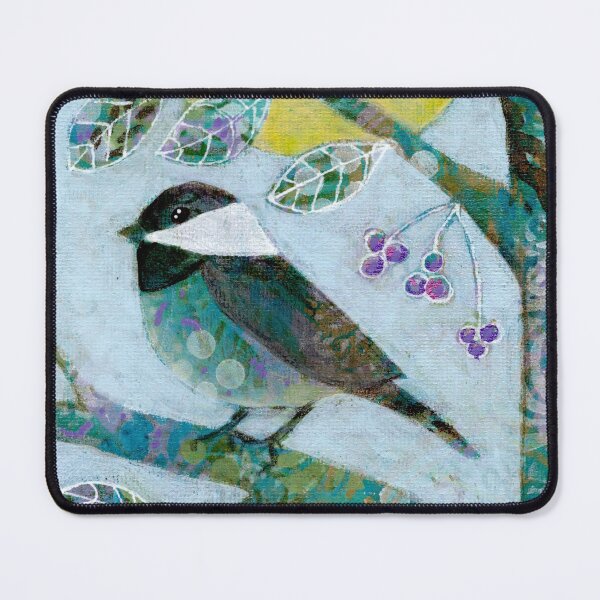 Item preview, Chickadee bird; mixed media; sweet art designed and sold by CindyGrosch.
