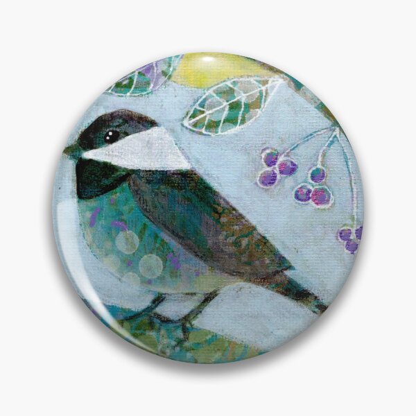 Item preview, Chickadee bird; mixed media; sweet art designed and sold by CindyGrosch.