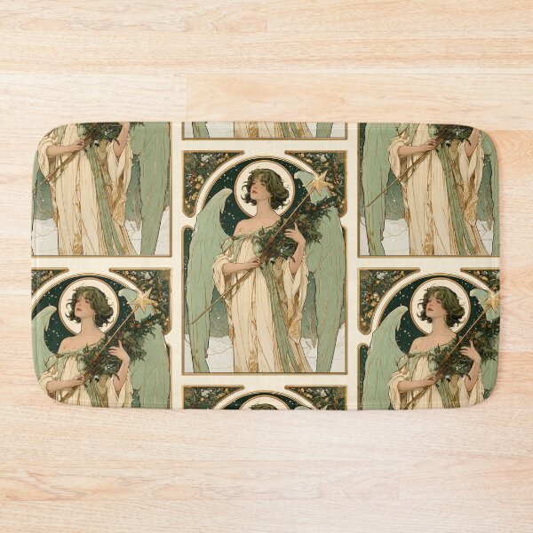 Item preview, Art nouveau Christmas angel card designed and sold by MendaciousMina.