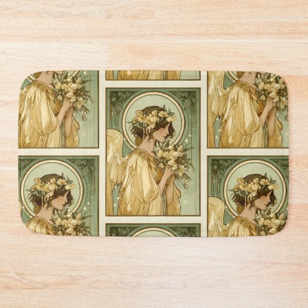 Item preview, Art nouveau Christmas angel card designed and sold by MendaciousMina.