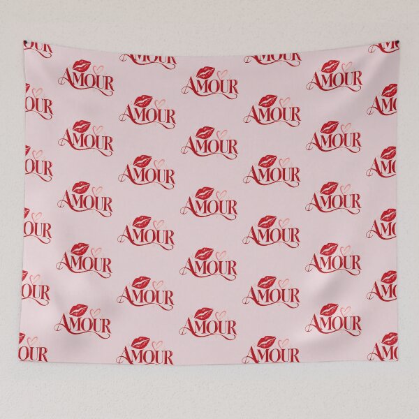 Item preview, Amour Typography with Lipstick Kiss Mark and Heart designed and sold by MetaModel Editions.