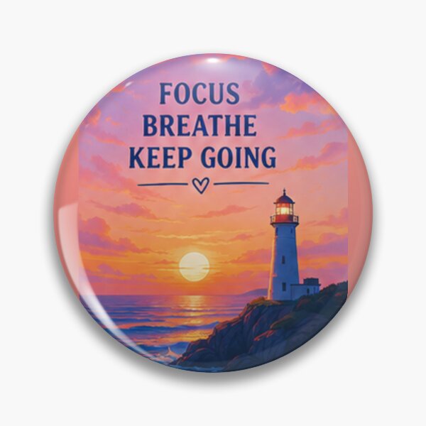 Item preview, Focus Breathe Keep Going Lighthouse Sunset designed and sold by Rehnair.