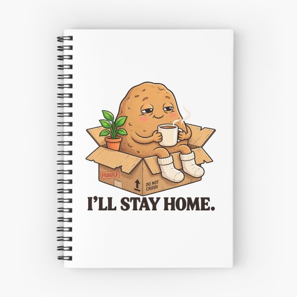 Item preview, I'll Stay Home – Funny Potato Coffee Kawaii | Cozy Introvert Homebody Cartoon designed and sold by MrDev.