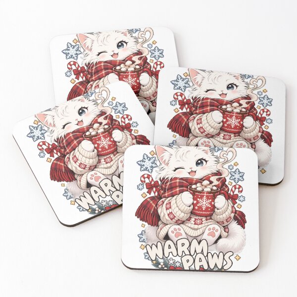 Item preview, Warm Paws Hot Cocoa Christmas Cat designed and sold by WelLarsDigitals.