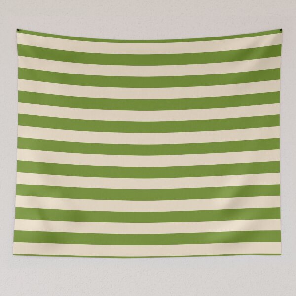 Item preview, Horizontal stripes in green and cream designed and sold by RishabhArts1.