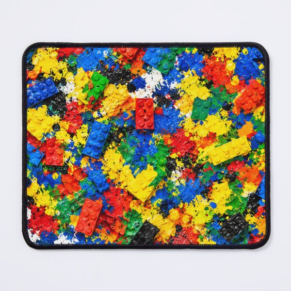 Item preview, Colorful Toy Bricks and Paint Splatter Mixed Media Art designed and sold by THE SPLATTERED HAUS BY SAGE BANKS.