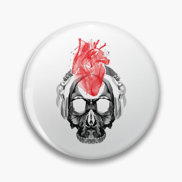 Item preview, Abstract Music Skull And Heart designed and sold by Contessai Babbaby.