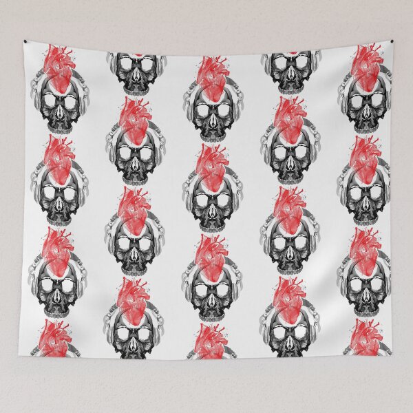 Item preview, Abstract Music Skull And Heart designed and sold by Contessai Babbaby.