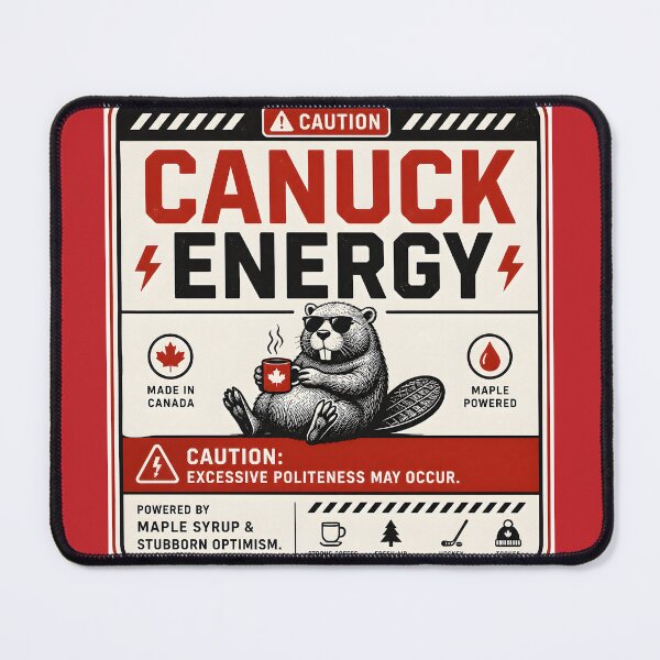 Item preview, Caution Canuck Energy Funny Beaver Safety Sign Graphic designed and sold by Sybille-Yates.