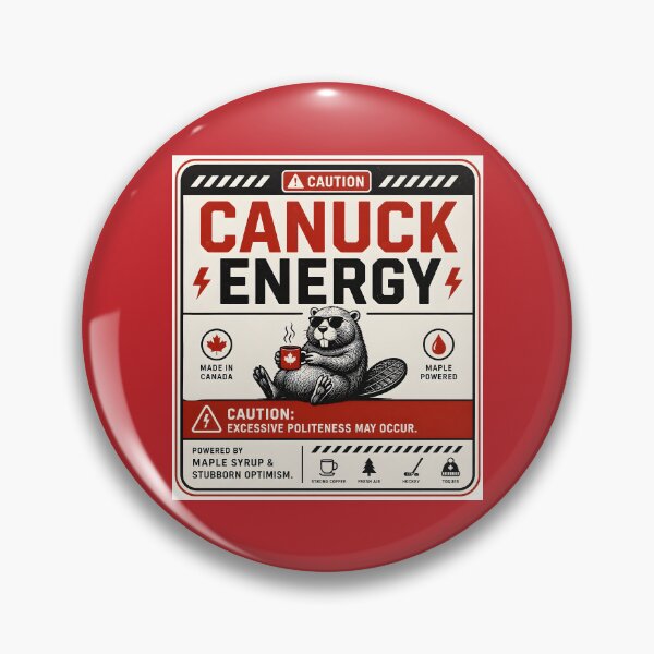 Item preview, Caution Canuck Energy Funny Beaver Safety Sign Graphic designed and sold by Sybille-Yates.
