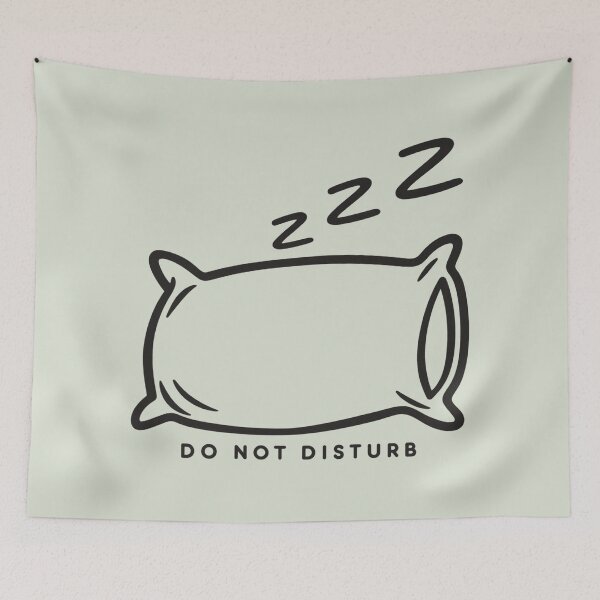 Item preview, Do Not Disturb Sleeping Pillow Line Art with Zzz designed and sold by MetaModel Editions.