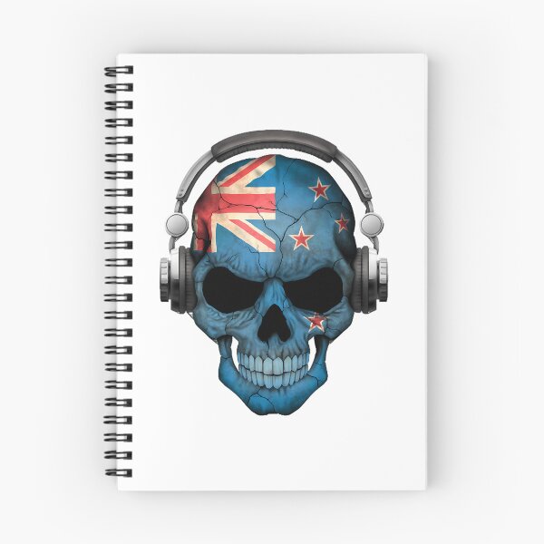 Item preview, Dark Skull Deejay With New Zealand Flag designed and sold by Contessai Babbaby.