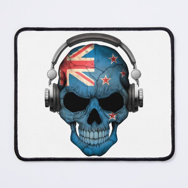 Item preview, Dark Skull Deejay With New Zealand Flag designed and sold by Contessai Babbaby.