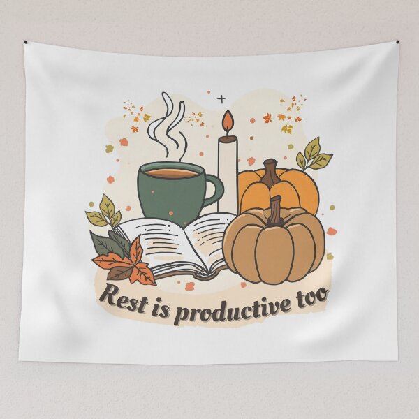 Item preview, Autumn Self Care – Rest Is Productive too | Fall Wellness & Mindfulness Motivation for Burnout Recovery and Relaxation designed and sold by VibranPalette.
