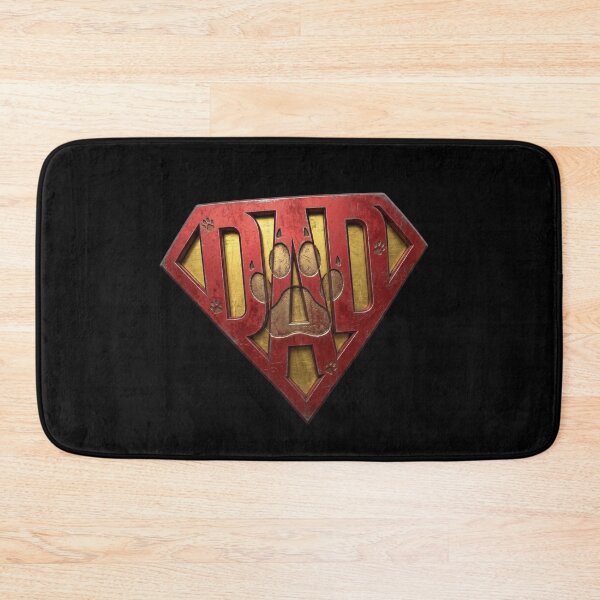 Item preview, Super Dad Superhero Shield With Paw Prints designed and sold by Retro Whiskers.