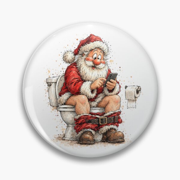 Item preview, Funny Santa on the Toilet – Christmas Bathroom Humor designed and sold by mayatA-rt.