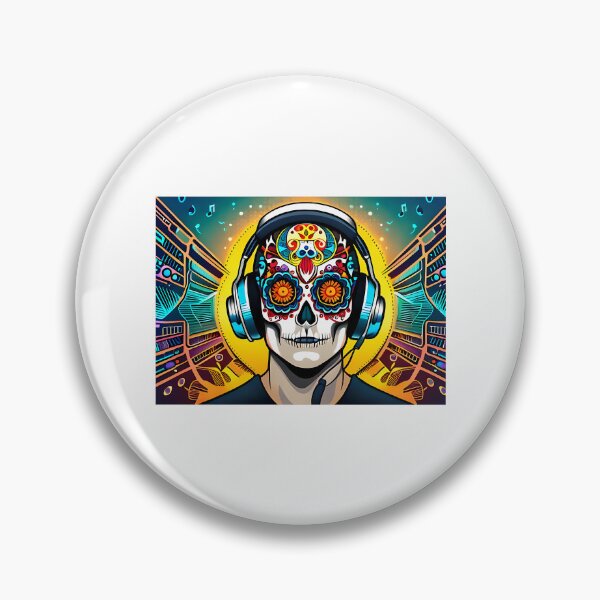 Item preview, Dj Sugar Skull  Sugar Skull With Headphones designed and sold by Contessai Babbaby.